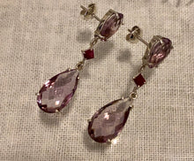 Load image into Gallery viewer, Amethyst &amp; Ruby Earrings
