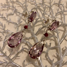 Load image into Gallery viewer, Amethyst &amp; Ruby Earrings
