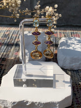 Load image into Gallery viewer, Blue Topaz, Amethyst &amp; Citrine Earrings
