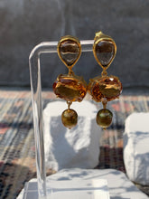 Load image into Gallery viewer, Smokey Quartz, Citrine &amp; Pearl Earrings
