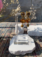 Load image into Gallery viewer, Smokey Quartz, Citrine &amp; Pearl Earrings
