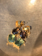 Load image into Gallery viewer, Citrine, Green Amethyst, Smokey Quartz Earrings
