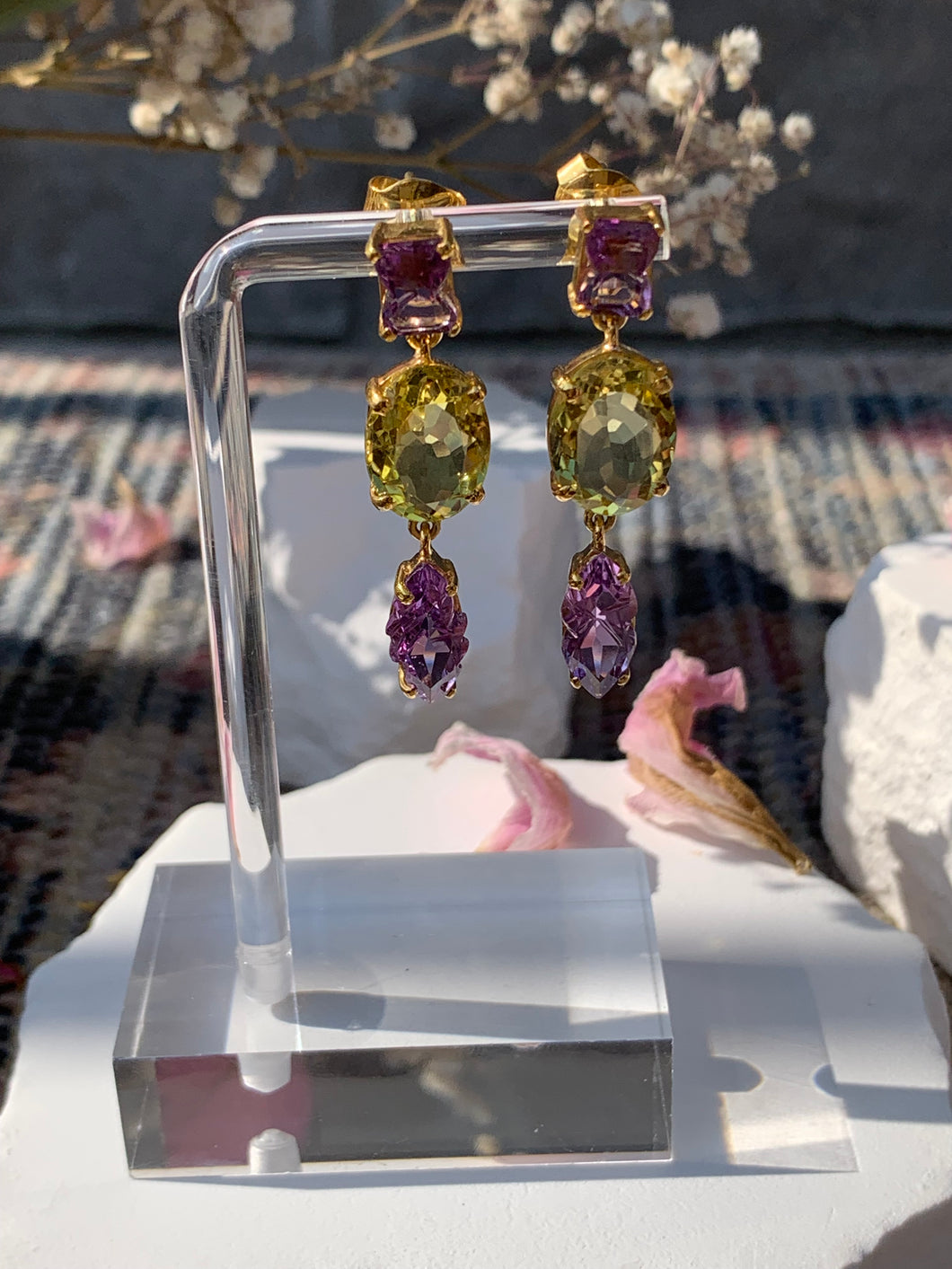 Amethyst & Lemon Citrine Earrings