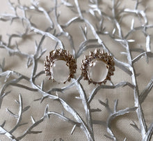 Load image into Gallery viewer, Ear studs with Moonstone &amp; Cubic Zirconia
