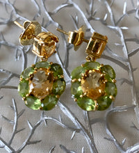 Load image into Gallery viewer, Citrine &amp; Peridot Earrings
