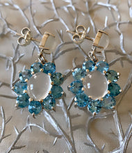 Load image into Gallery viewer, Moonstone &amp; Topaz Earrings

