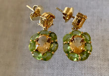 Load image into Gallery viewer, Citrine &amp; Peridot Earrings
