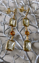 Load image into Gallery viewer, White Topaz &amp; Citrine Earrings
