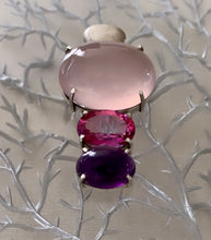Load image into Gallery viewer, Pendant set with Rose Quartz, Pink Topaz &amp; Amethyst
